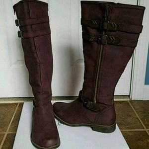 Burgundy boots